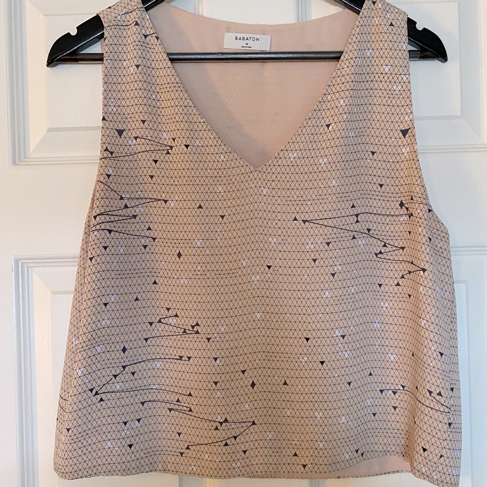 Babaton Beige Patterned Blouse
